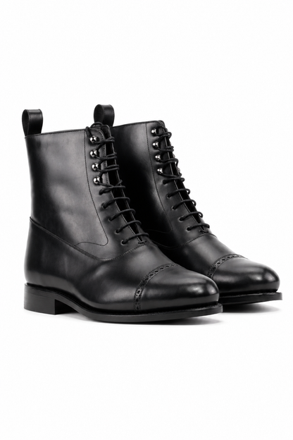 Black Balmoral Boot Cognac Mixed Sole
