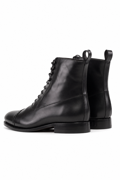 Black Balmoral Boot Cognac Mixed Sole