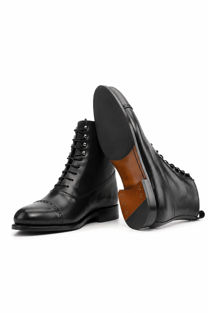 Black Balmoral Boot Cognac Mixed Sole