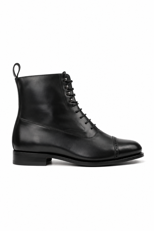 Black Balmoral Boot Cognac Mixed Sole