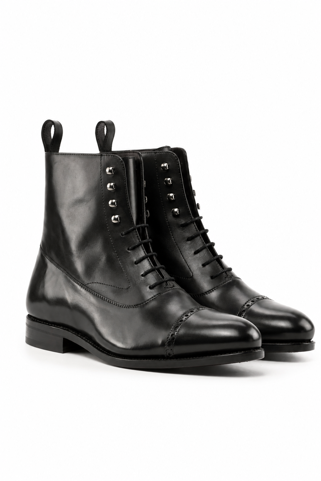Dark Brown Balmoral Boot Dark Red Sole