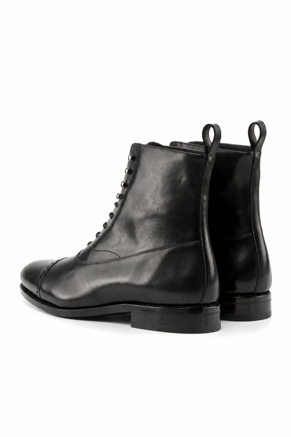 Dark Brown Balmoral Boot Dark Red Sole