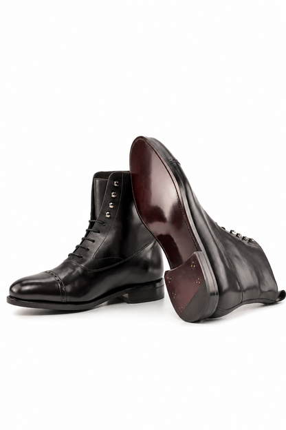 Dark Brown Balmoral Boot Dark Red Sole