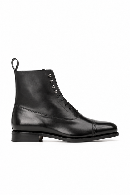 Dark Brown Balmoral Boot Dark Red Sole