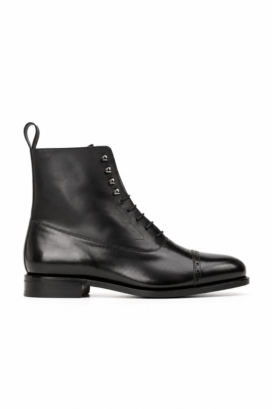 Dark Brown Balmoral Boot Dark Red Sole