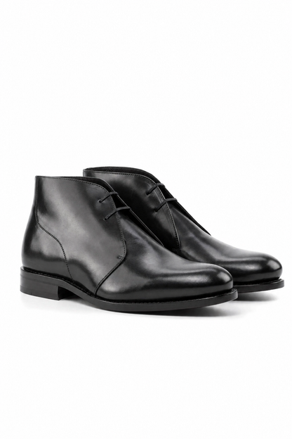 Black Chukka Dark Red Sole