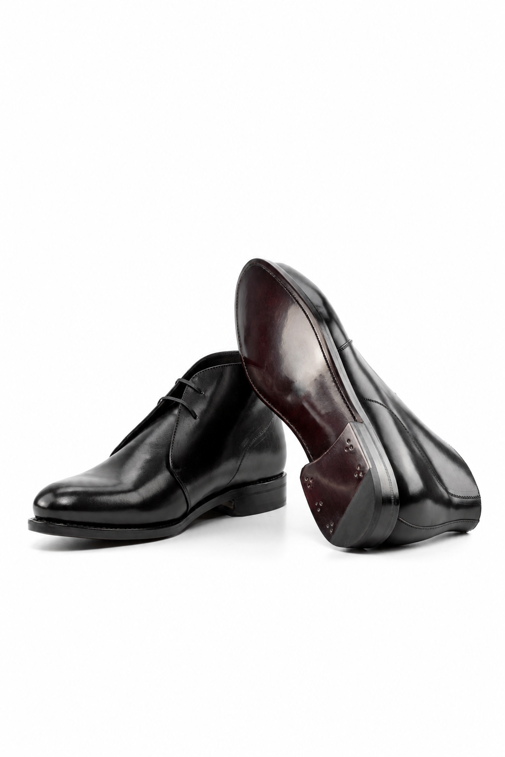 Black Chukka Dark Red Sole