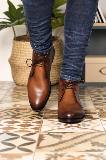 Cognac Chukka Leather Sole