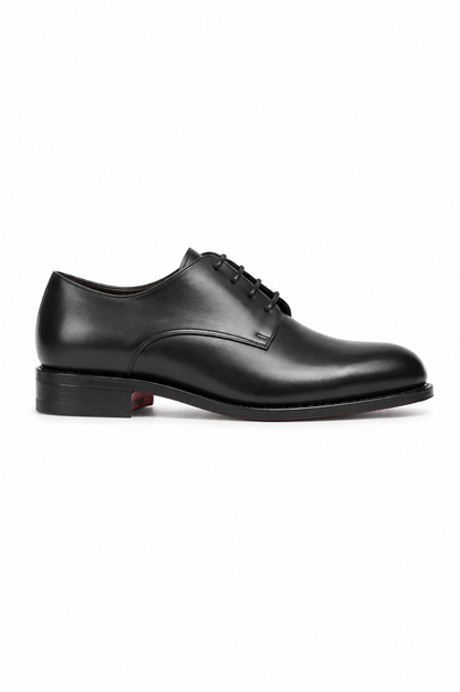 Black Derby Dark Red Sole