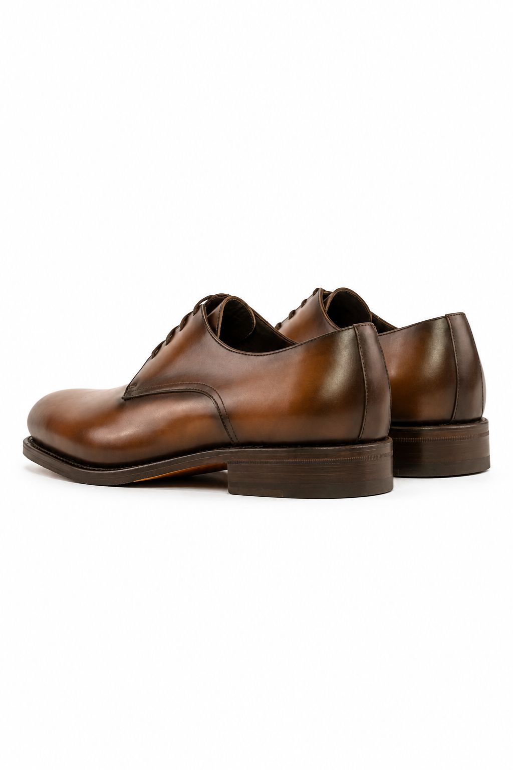 Cognac Plain Derby Mixed Sole
