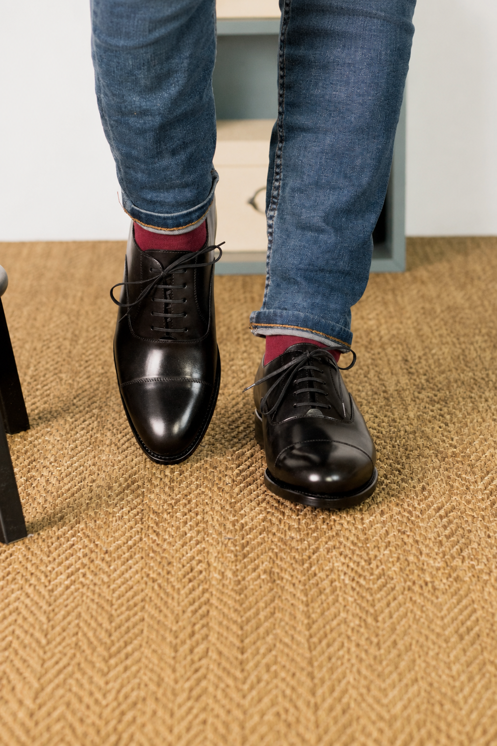 Black Oxford Turquoise Sole