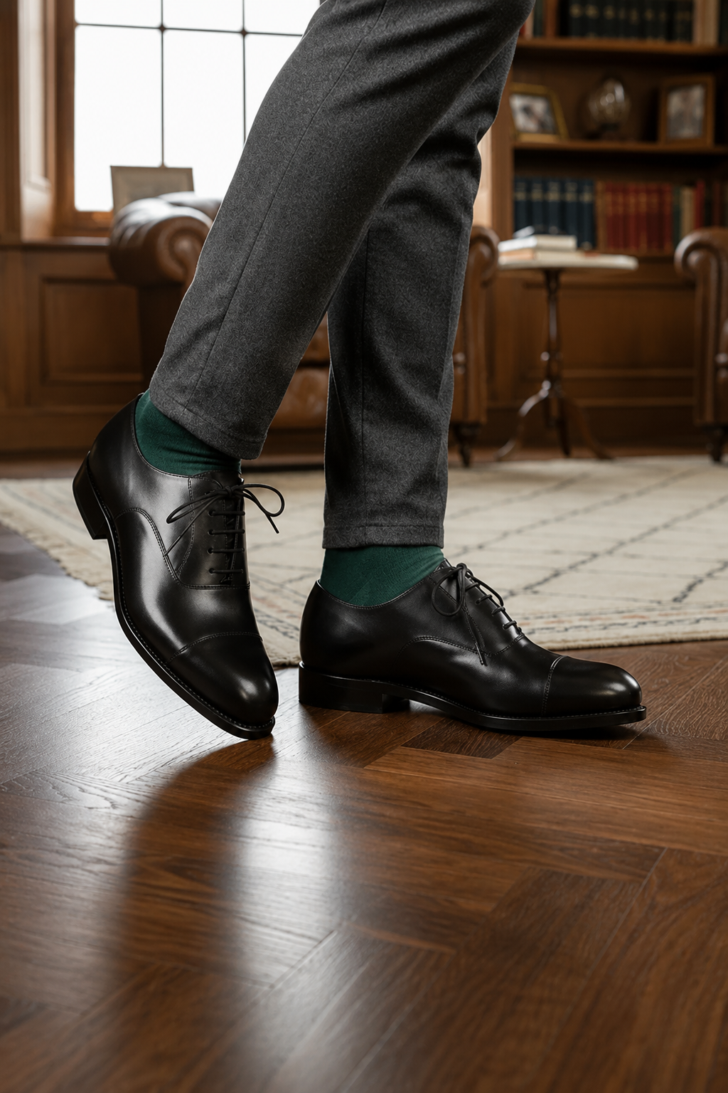 Black Oxford Cap Toe